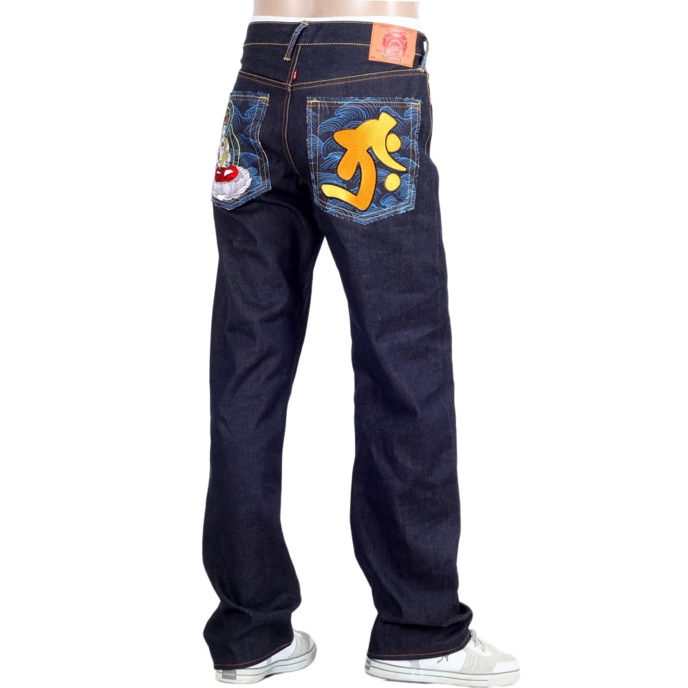 Year of the Ox Exclusive Design Dark Indigo Raw Denim Jeans