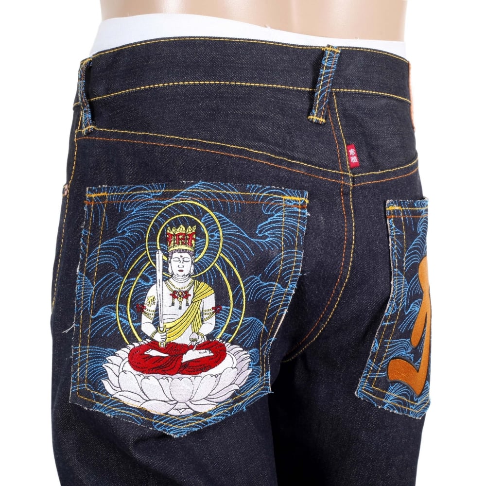 Year of the Ox Exclusive Design Dark Indigo Raw Denim Jeans