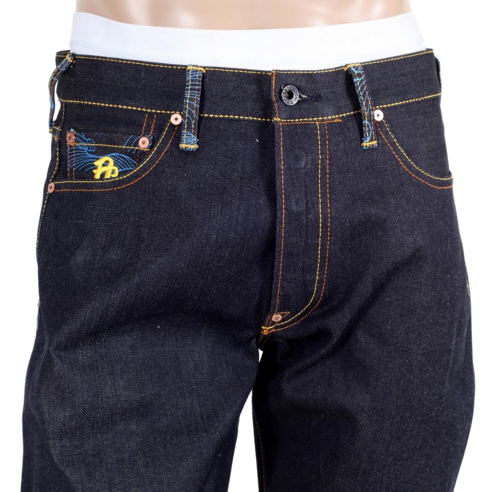 Year of the Ox Exclusive Design Dark Indigo Raw Denim Jeans