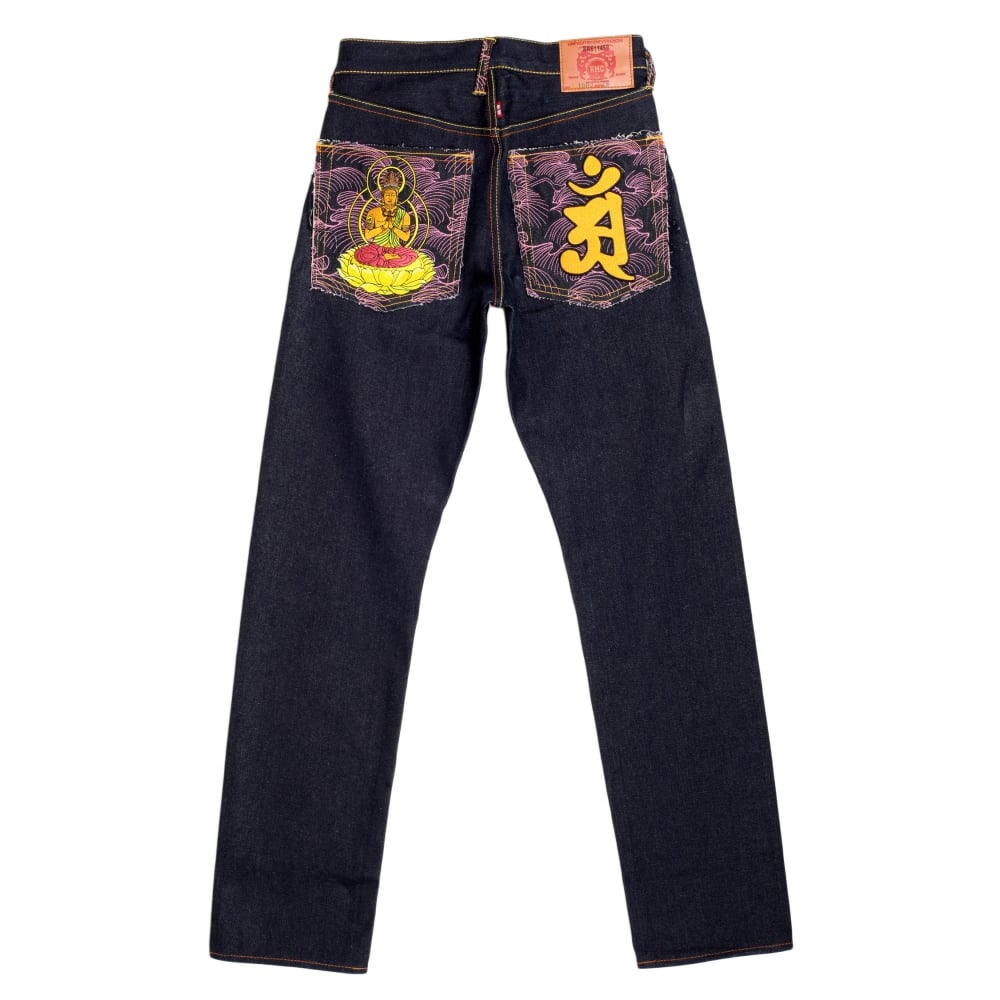 Year of the Dragon Exclusive Design Dark Indigo Raw Denim Jeans