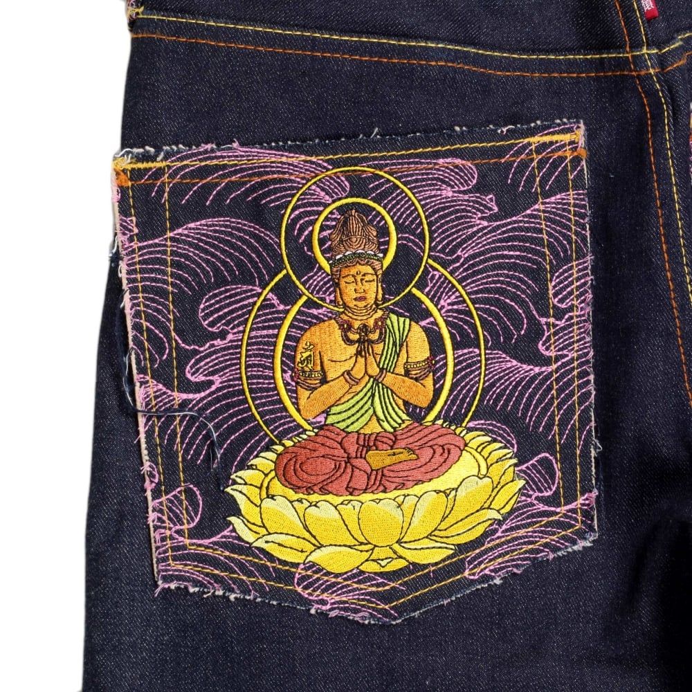 Year of the Dragon Exclusive Design Dark Indigo Raw Denim Jeans
