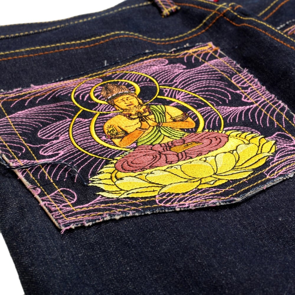 Year of the Dragon Exclusive Design Dark Indigo Raw Denim Jeans