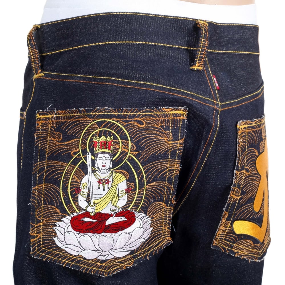 Year of the Tiger Exclusive Design Dark Indigo Raw Denim Jeans