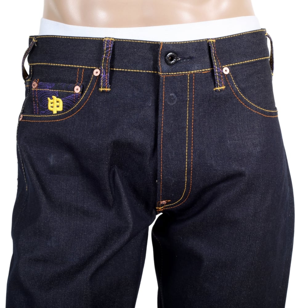 Year of the Monkey Exclusive Design Dark Indigo Raw Denim Jeans