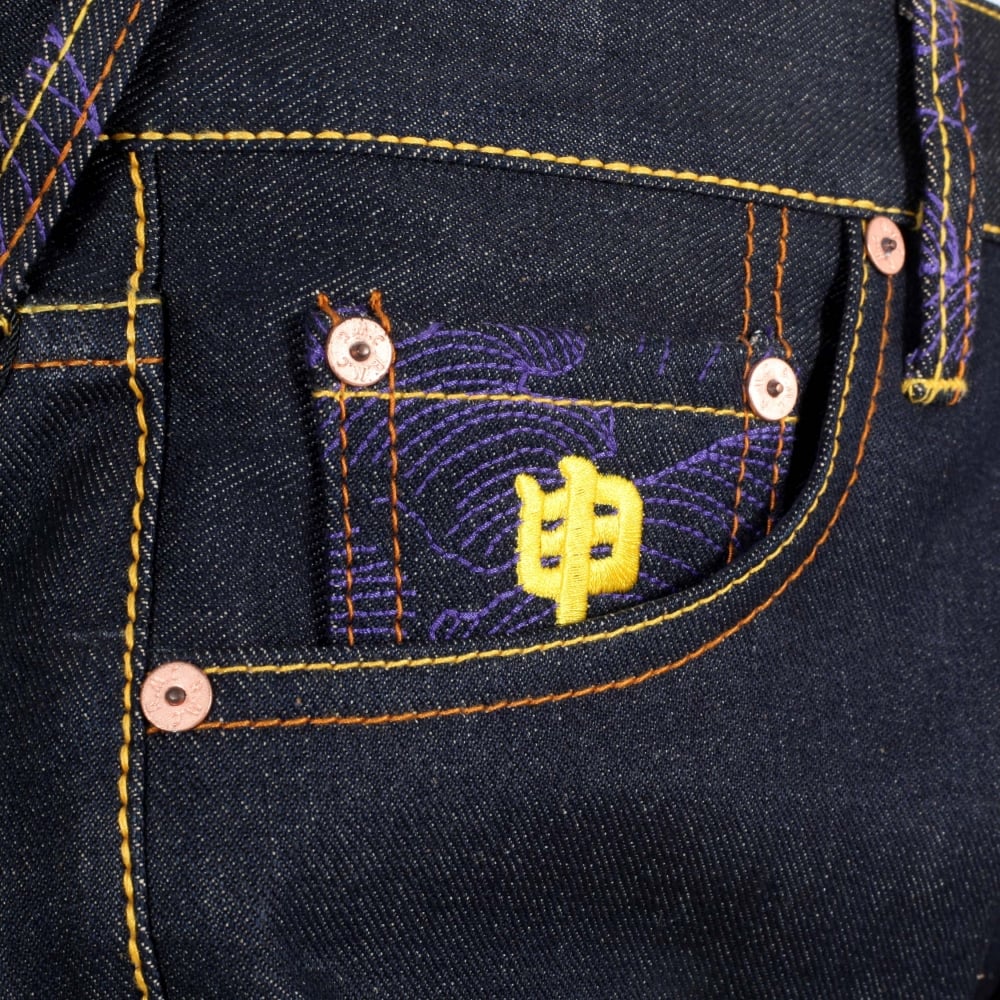 Year of the Monkey Exclusive Design Dark Indigo Raw Denim Jeans