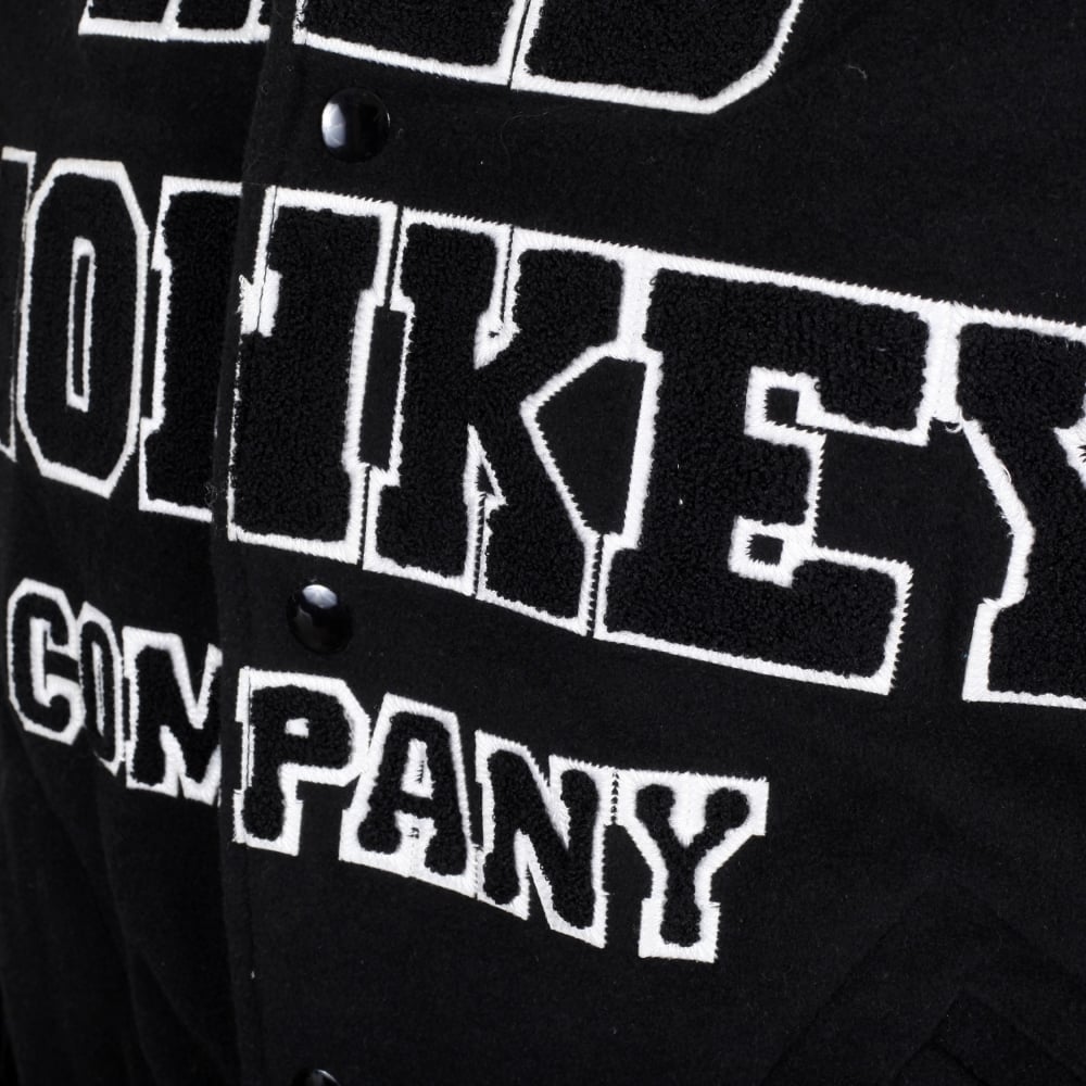 Black and White Regular Fit Varsity Baseball Jacket