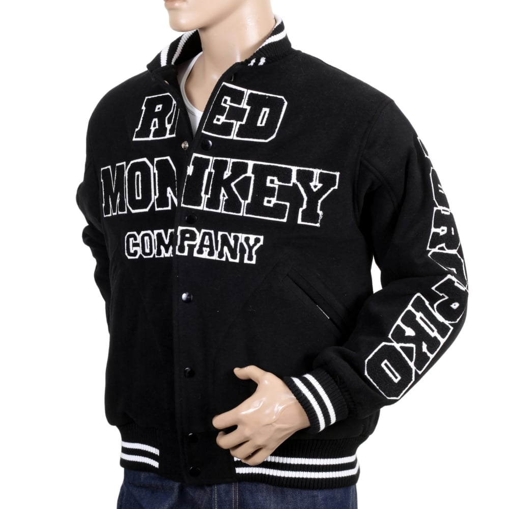 Black and White Regular Fit Varsity Baseball Jacket