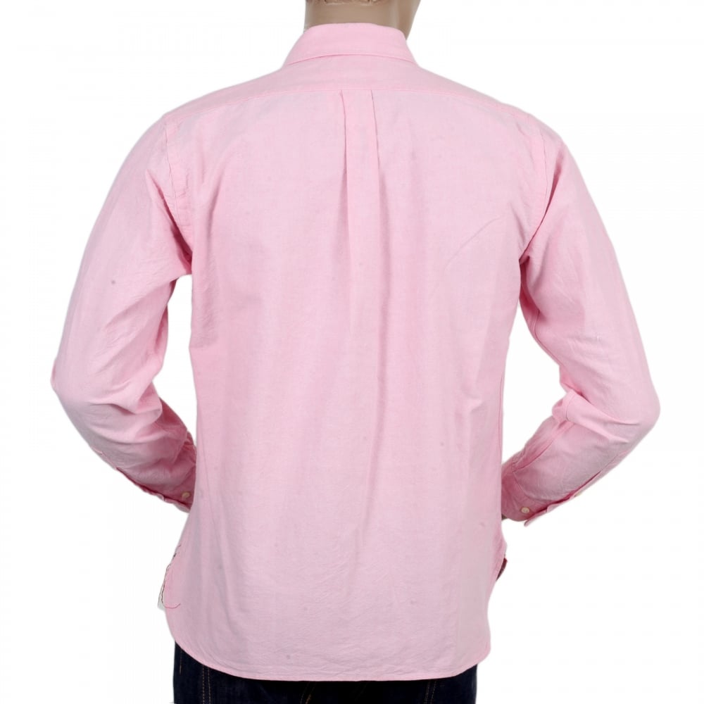 Regular Fit Classic Styled SC26475A Long Sleeved Light Pink Oxford Shirt with Button Down Collar