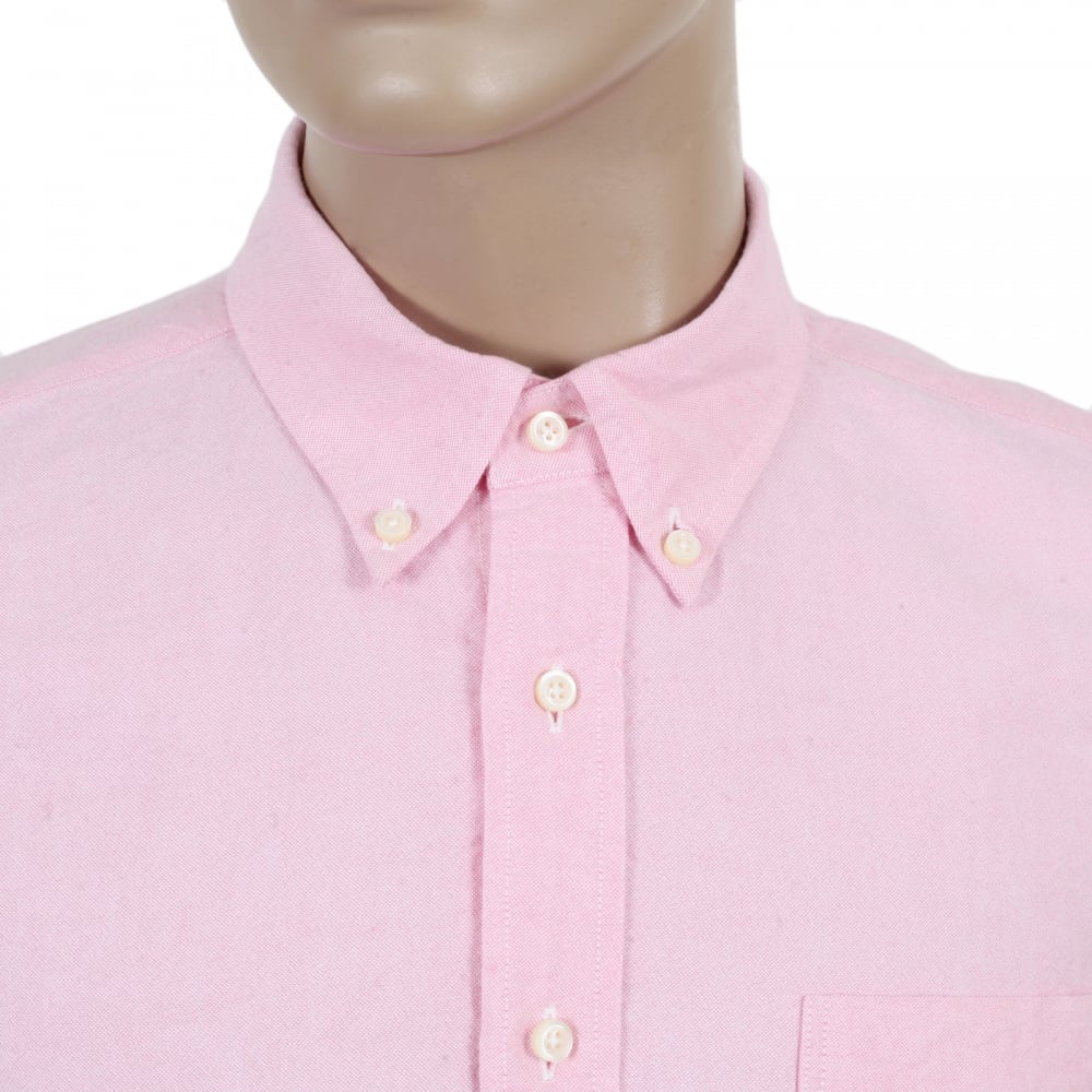 Regular Fit Classic Styled SC26475A Long Sleeved Light Pink Oxford Shirt with Button Down Collar