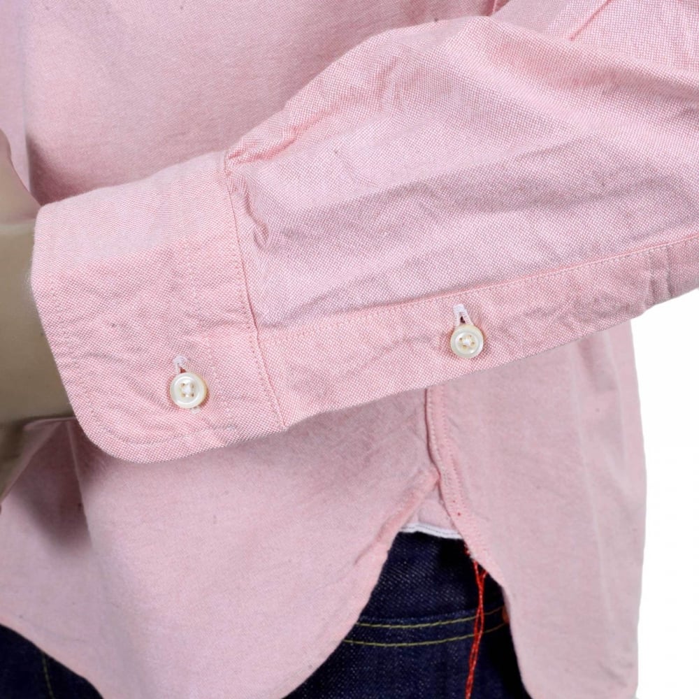 Regular Fit Classic Styled SC26475A Long Sleeved Light Pink Oxford Shirt with Button Down Collar
