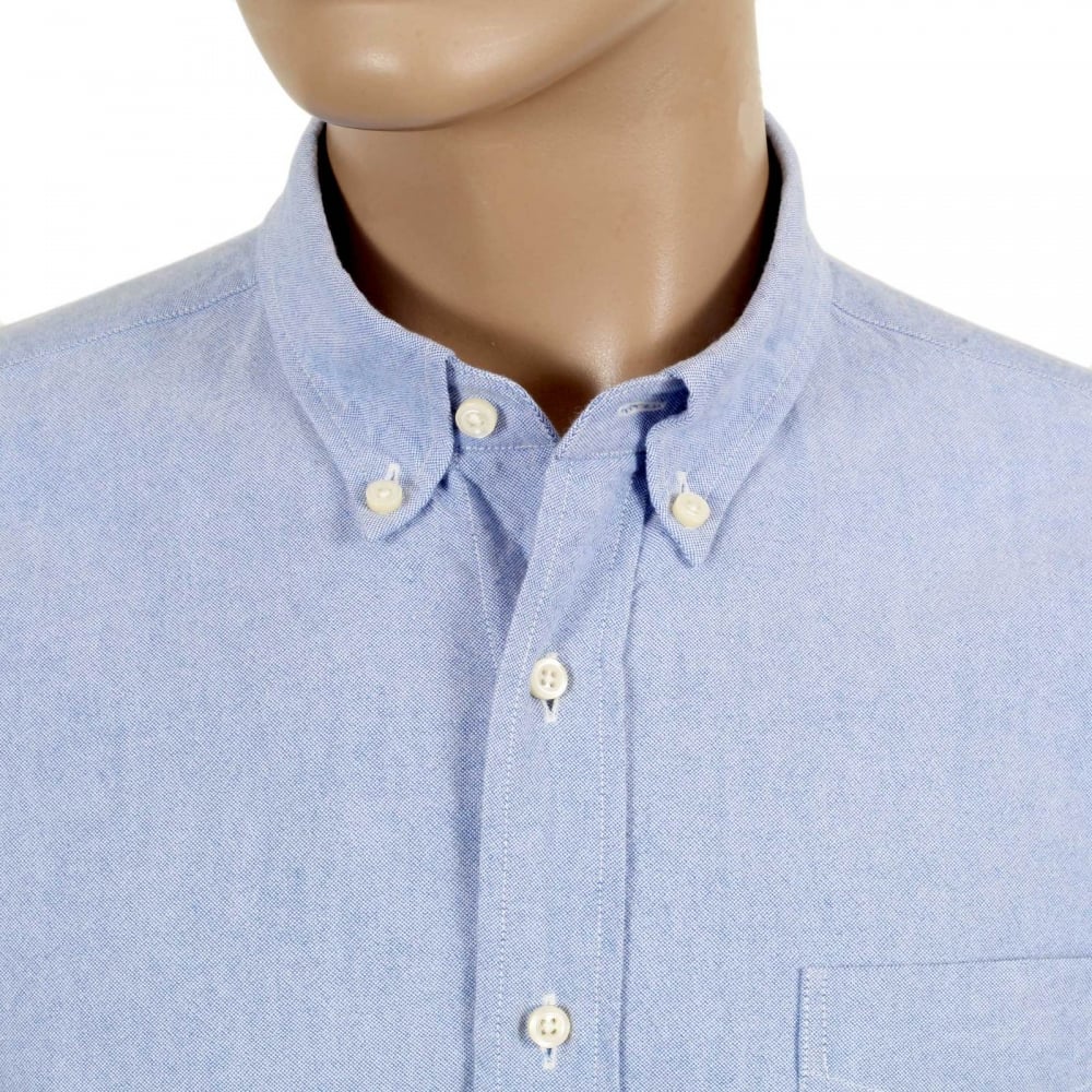 Regular Fit One Wash Light Cotton SC26475A Oxford Classic Styled Long Sleeved Blue Shirt