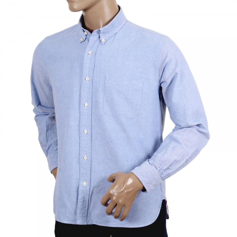 Regular Fit One Wash Light Cotton SC26475A Oxford Classic Styled Long Sleeved Blue Shirt