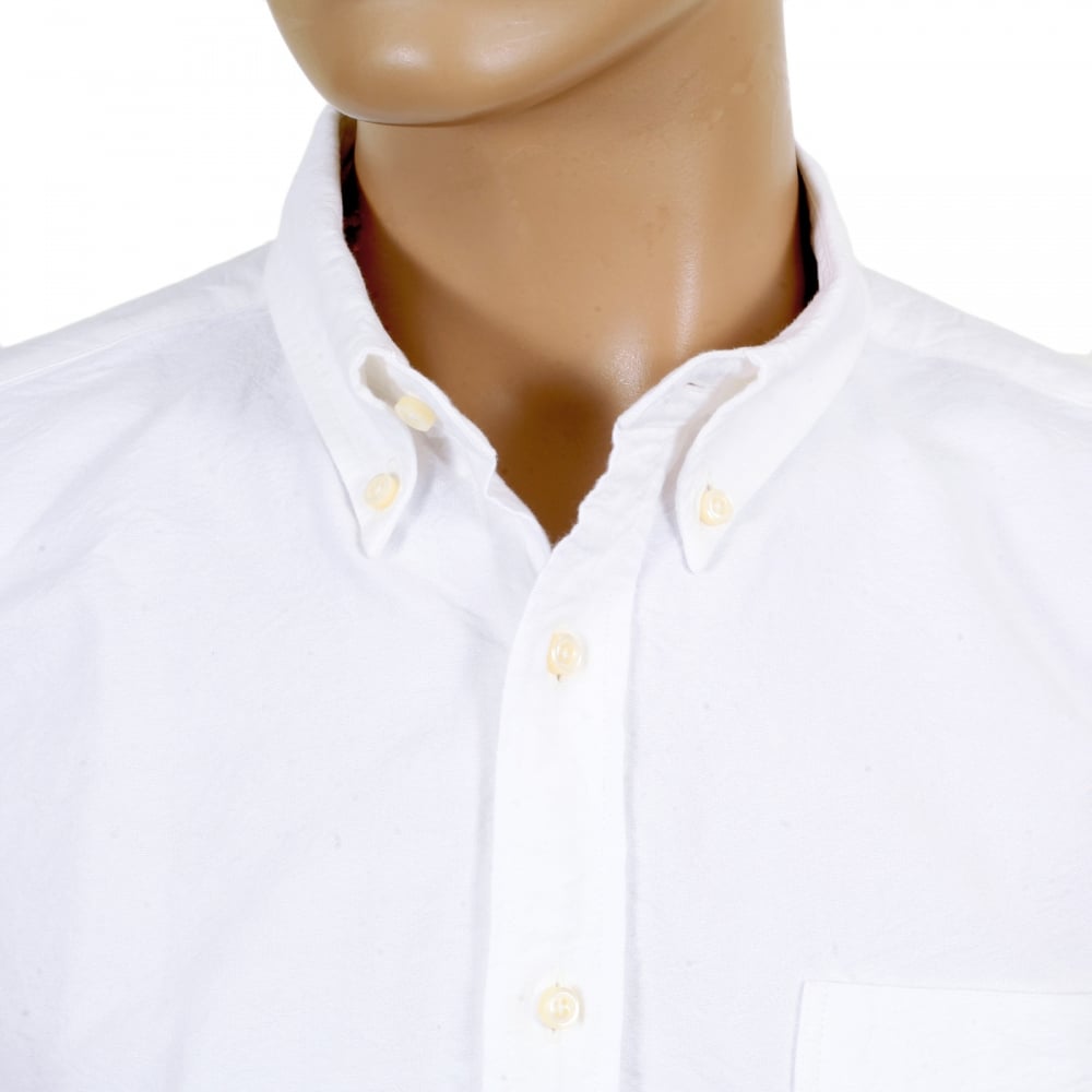 One Wash Oxford Regular Fit SC26475A Off White Shirt with Single Pocket and Button Down Collar