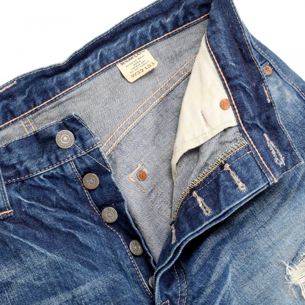 Mens 1 Star 10 Year Aged Wash SC41501R Japanese Selvedge Slim Fit Distressed 14 oz Denim Jeans for Men