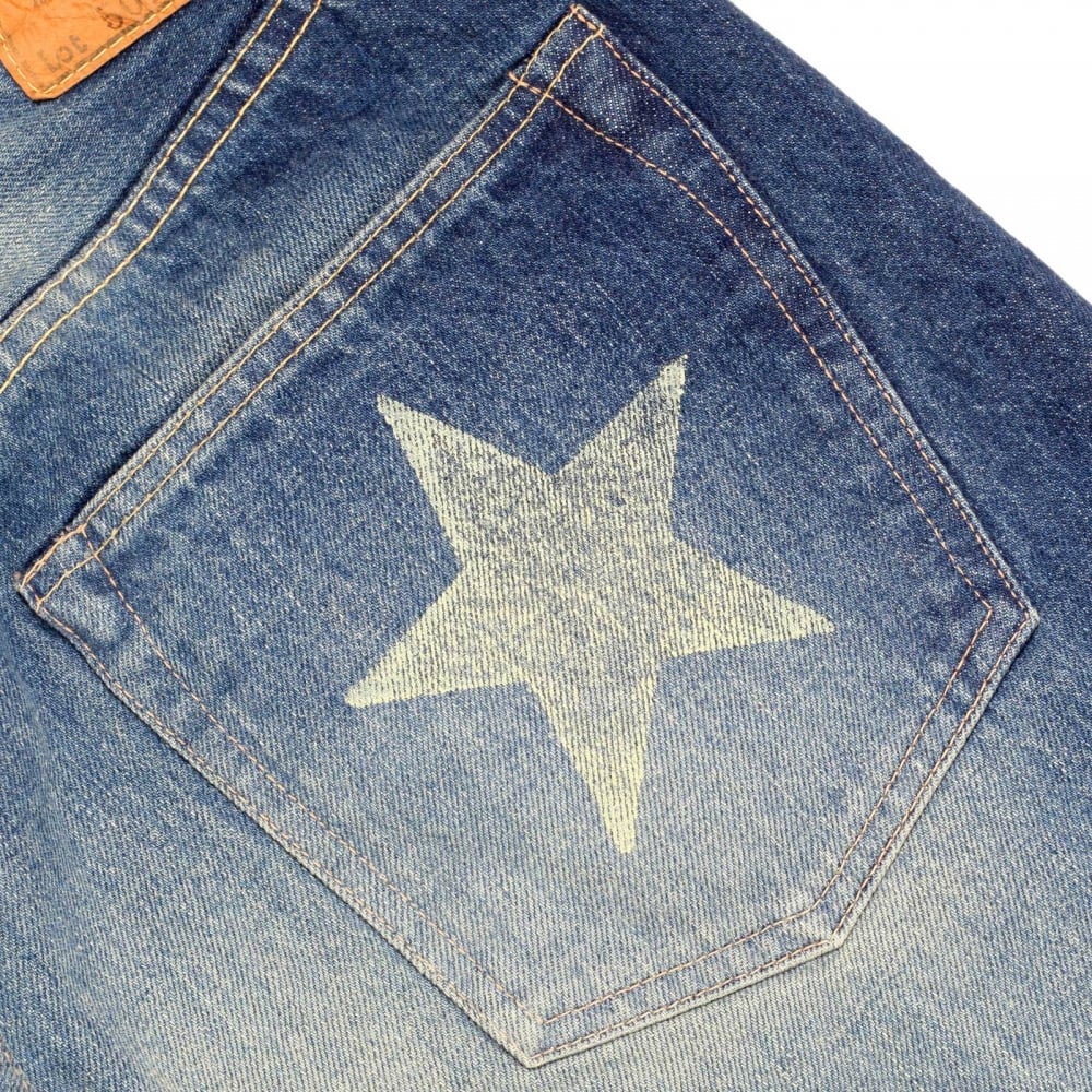 Mens 1 Star 10 Year Aged Wash SC41501R Japanese Selvedge Slim Fit Distressed 14 oz Denim Jeans for Men