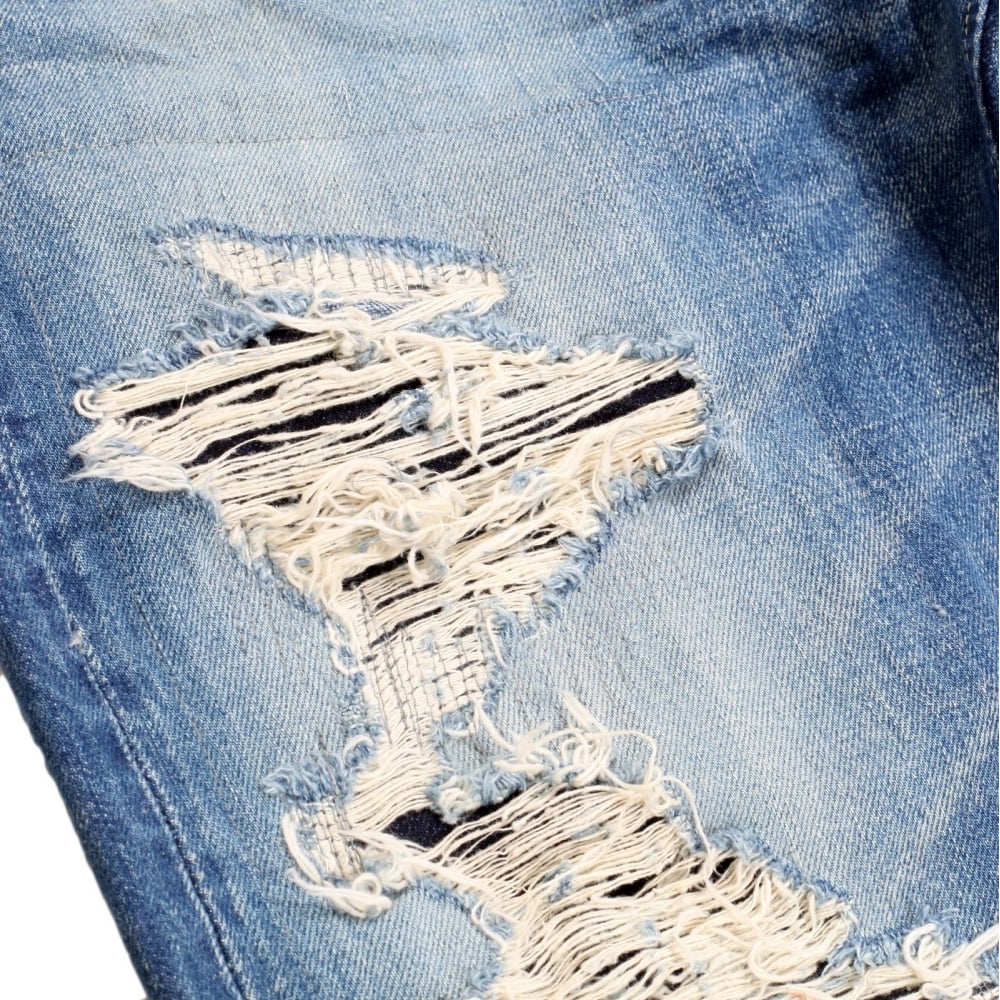Mens 1 Star 10 Year Aged Wash SC41501R Japanese Selvedge Slim Fit Distressed 14 oz Denim Jeans for Men