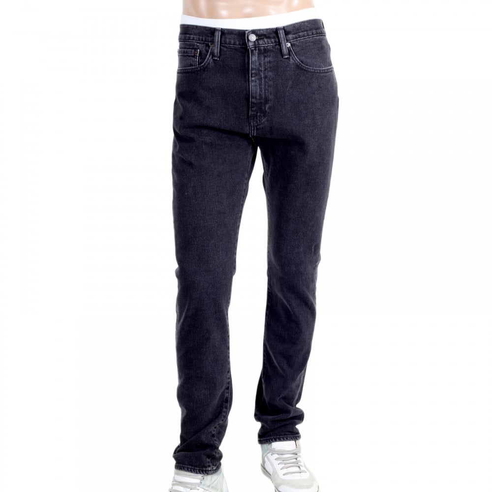 Washed Black 510 Stretch Skinny Fit Jeans for Men with Zip Fly and Five Pocket Design