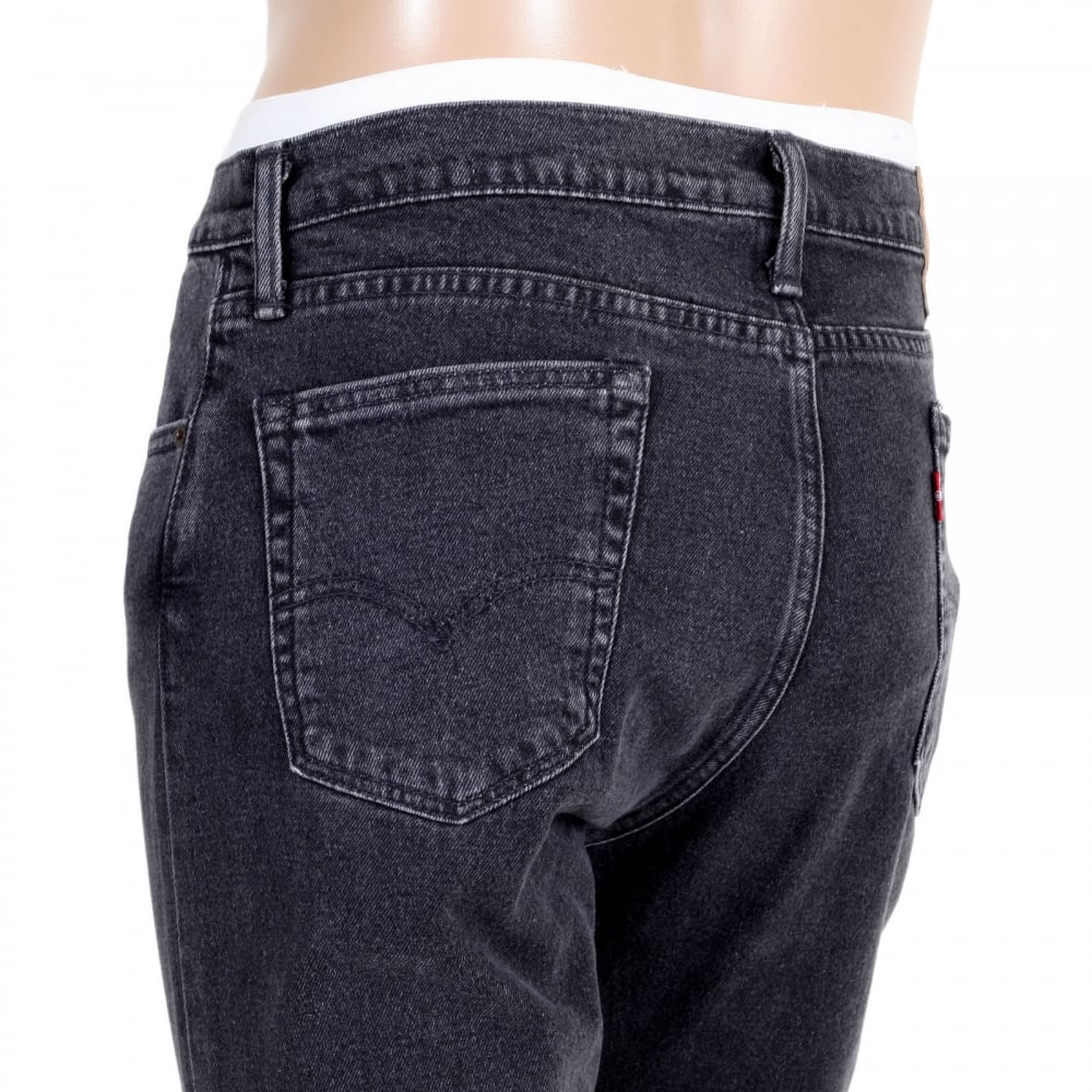 Washed Black 510 Stretch Skinny Fit Jeans for Men with Zip Fly and Five Pocket Design