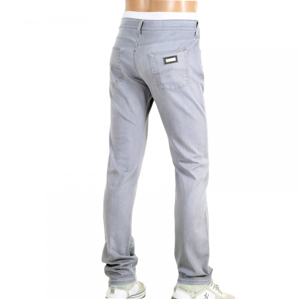 Mens J06 Grey Low Waist Narrow Leg Slim Fit Stretch Denim Jeans with zip fly