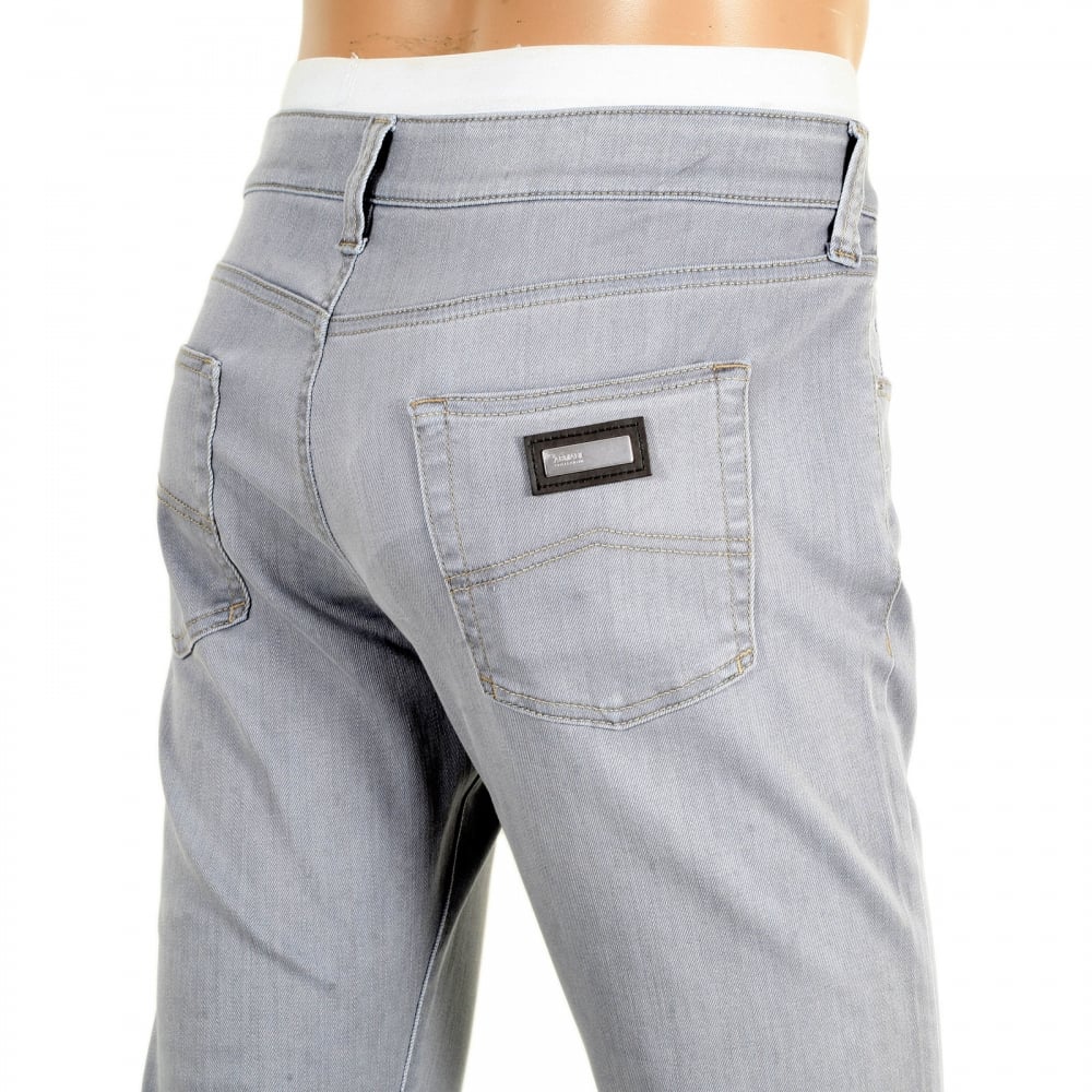 Mens J06 Grey Low Waist Narrow Leg Slim Fit Stretch Denim Jeans with zip fly