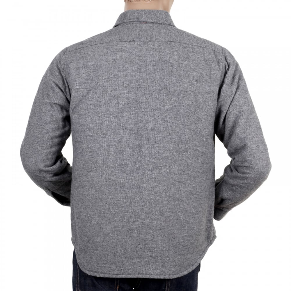 Grey Wool Mix SC13177 CPO Long Sleeve Regular Fit Overshirt with Quilted Inner Lining and Polyester Filling
