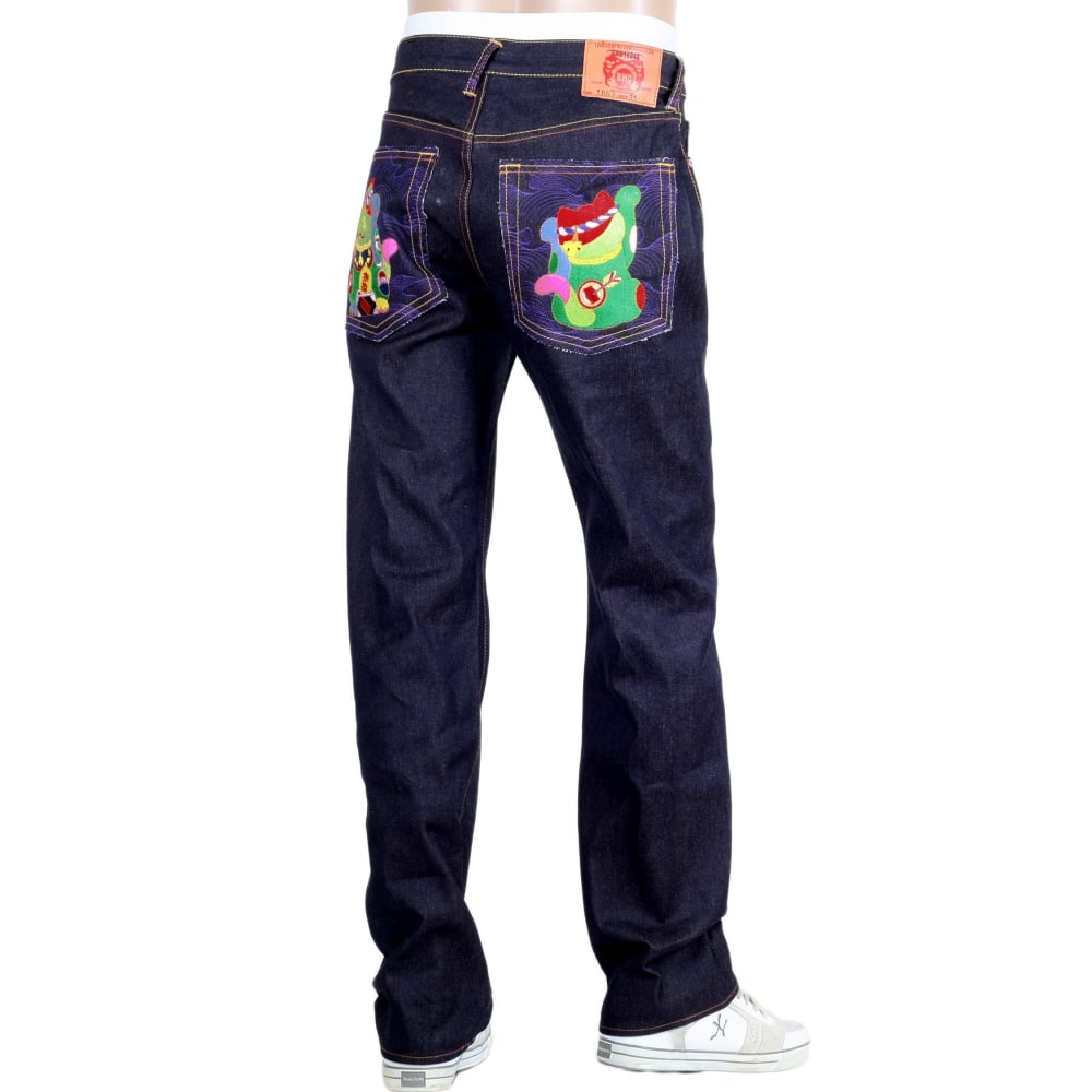 Exclusive Dark Indigo Raw Selvedge Lucky Cat Denim Jeans