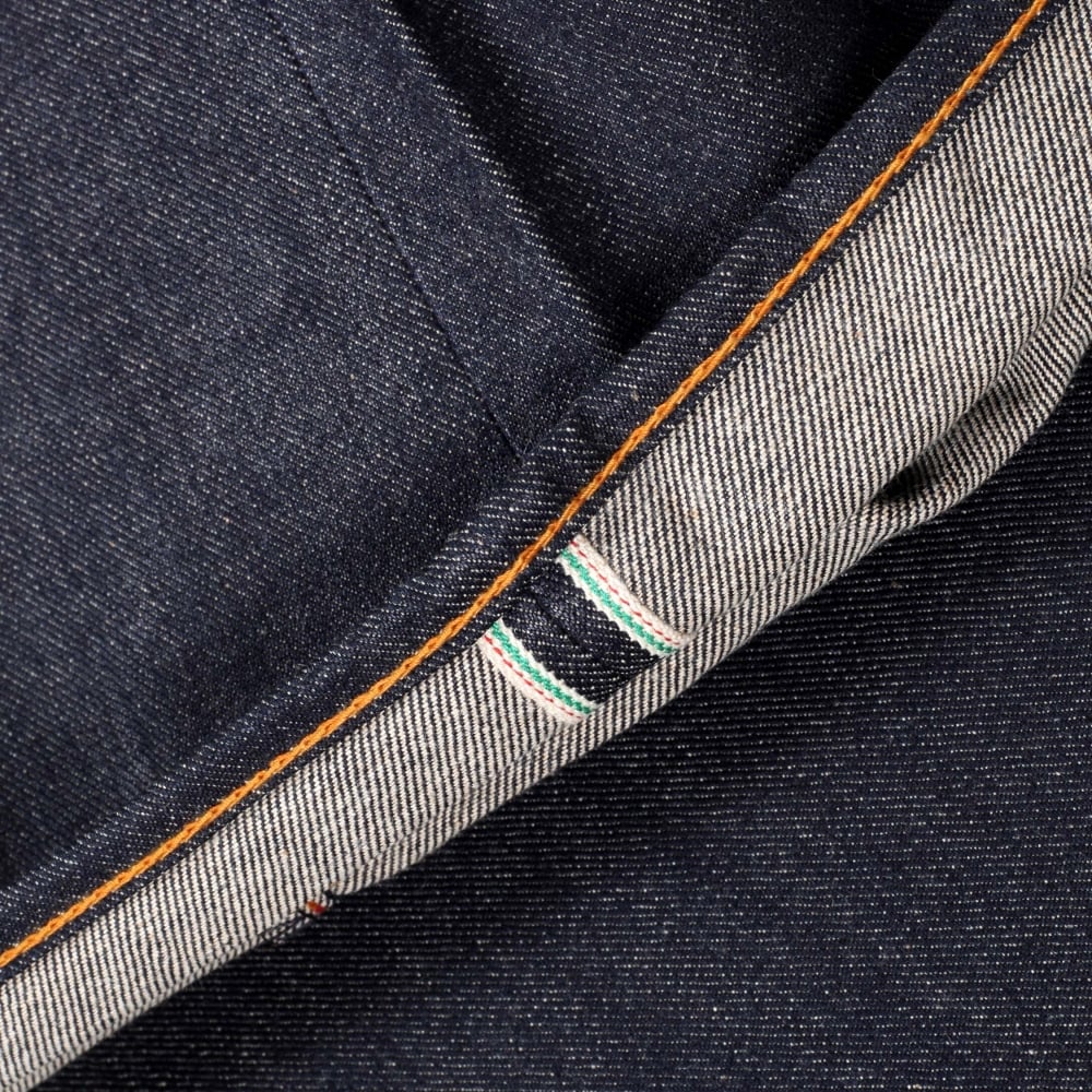Rare and Exclusive Design Dark Indigo Raw Denim Jeans with Embroidered Superman