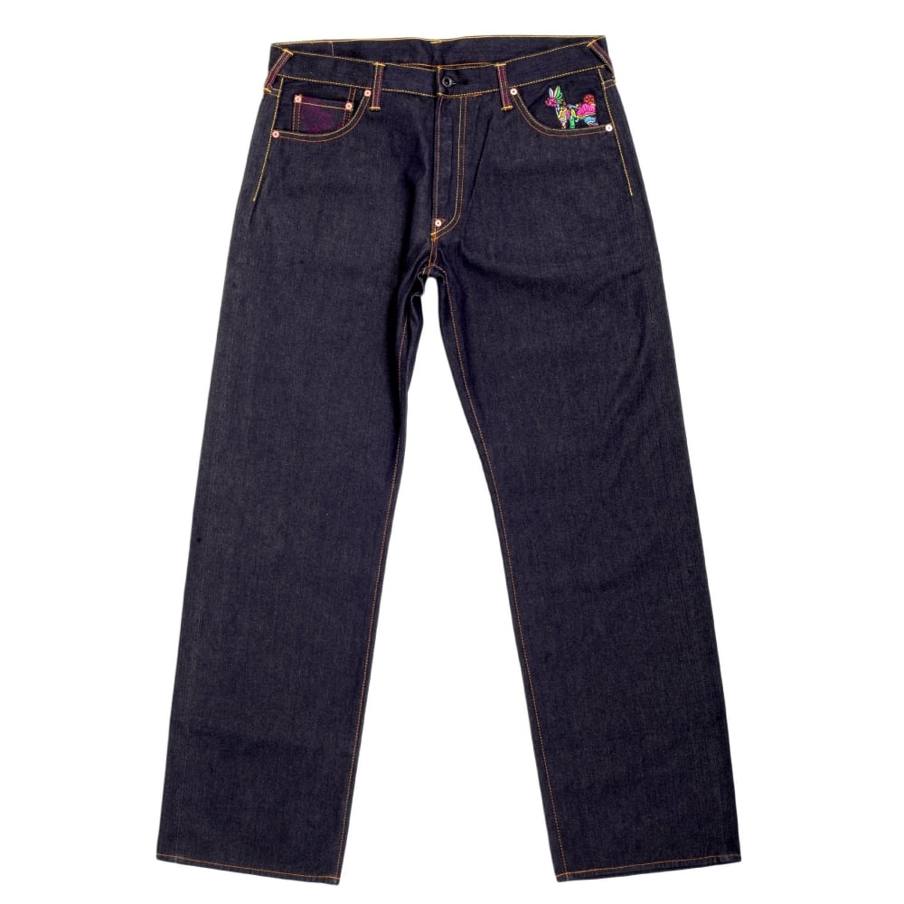Exclusive Geisha and Oiri Embroidered Vintage Cut Selvedge Raw Denim Jeans