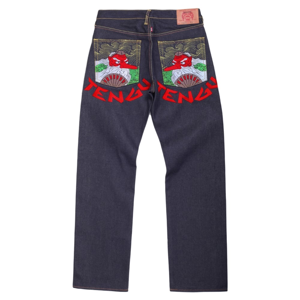Vintage cut Sky Dog Tengu dark indigo selvedge raw denim jeans