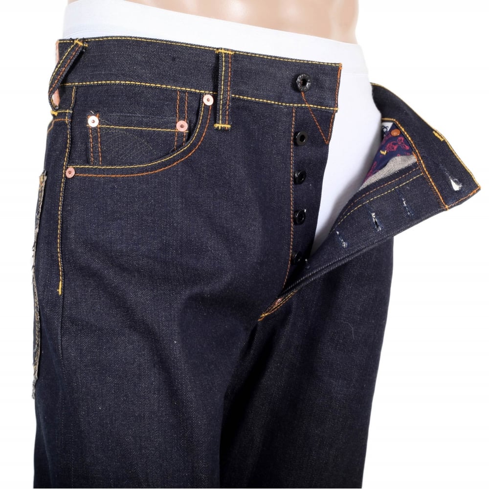 GOD OF GOLDEN BROTHER Dark Indigo Vintage Cut Raw Selvedge Denim Jeans