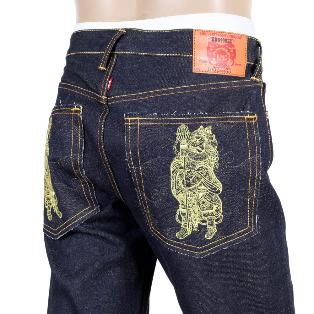 GOD OF GOLDEN BROTHER Dark Indigo Vintage Cut Raw Selvedge Denim Jeans