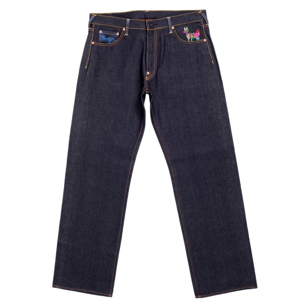 Super Exclusive Red/Green Selvedge Vintage Cut Dark Warrior raw denim jeans