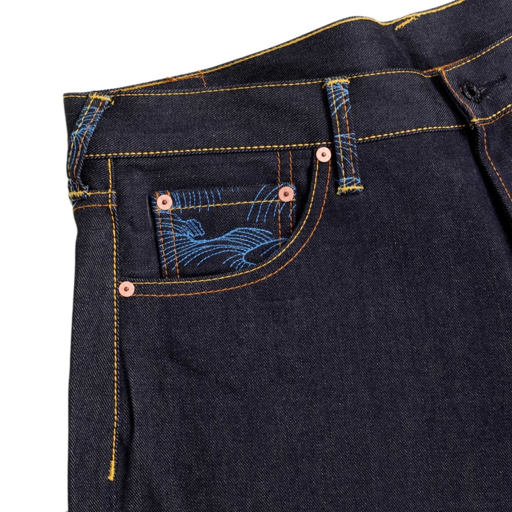 Super Exclusive Red/Green Selvedge Vintage Cut Dark Warrior raw denim jeans