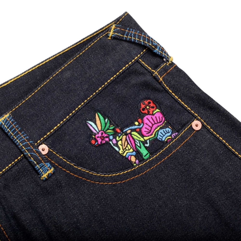 Super Exclusive Red/Green Selvedge Vintage Cut Dark Warrior raw denim jeans