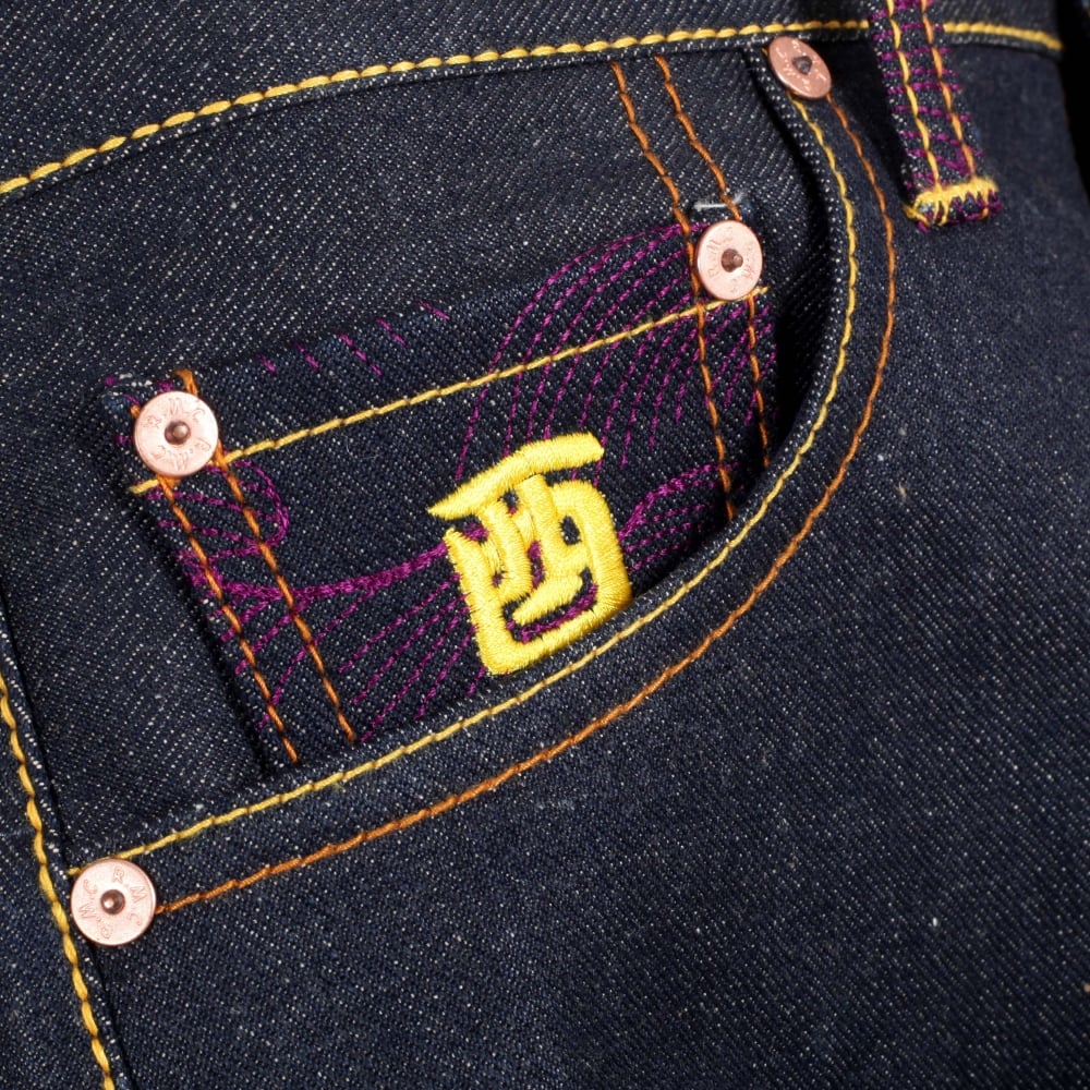Year Of The Rooster Exclusive Chinese Zodiac vintage cut green selvedge raw denim jeans