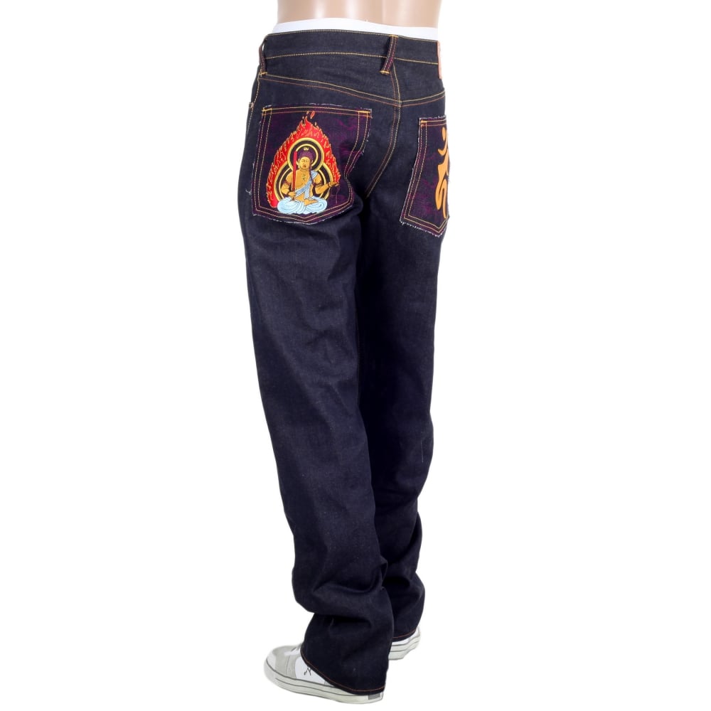 Year Of The Rooster Exclusive Chinese Zodiac vintage cut green selvedge raw denim jeans