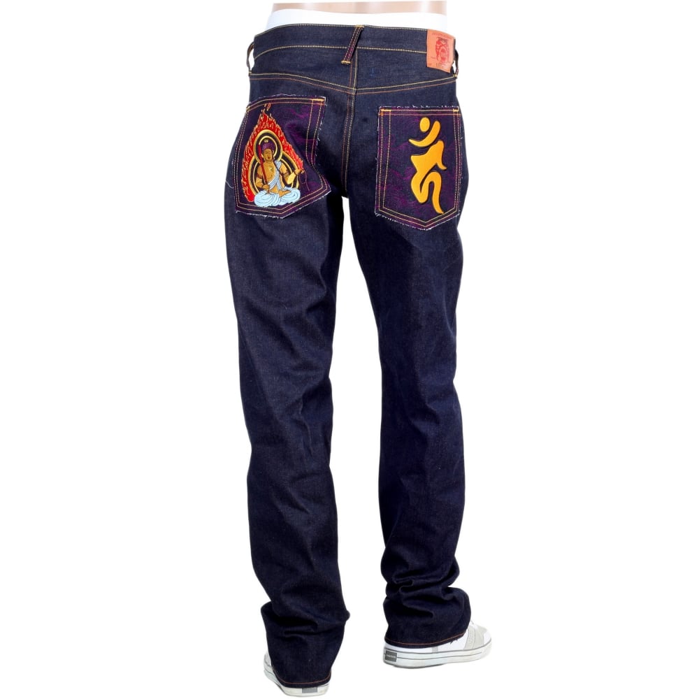 Year Of The Rooster Exclusive Chinese Zodiac vintage cut green selvedge raw denim jeans