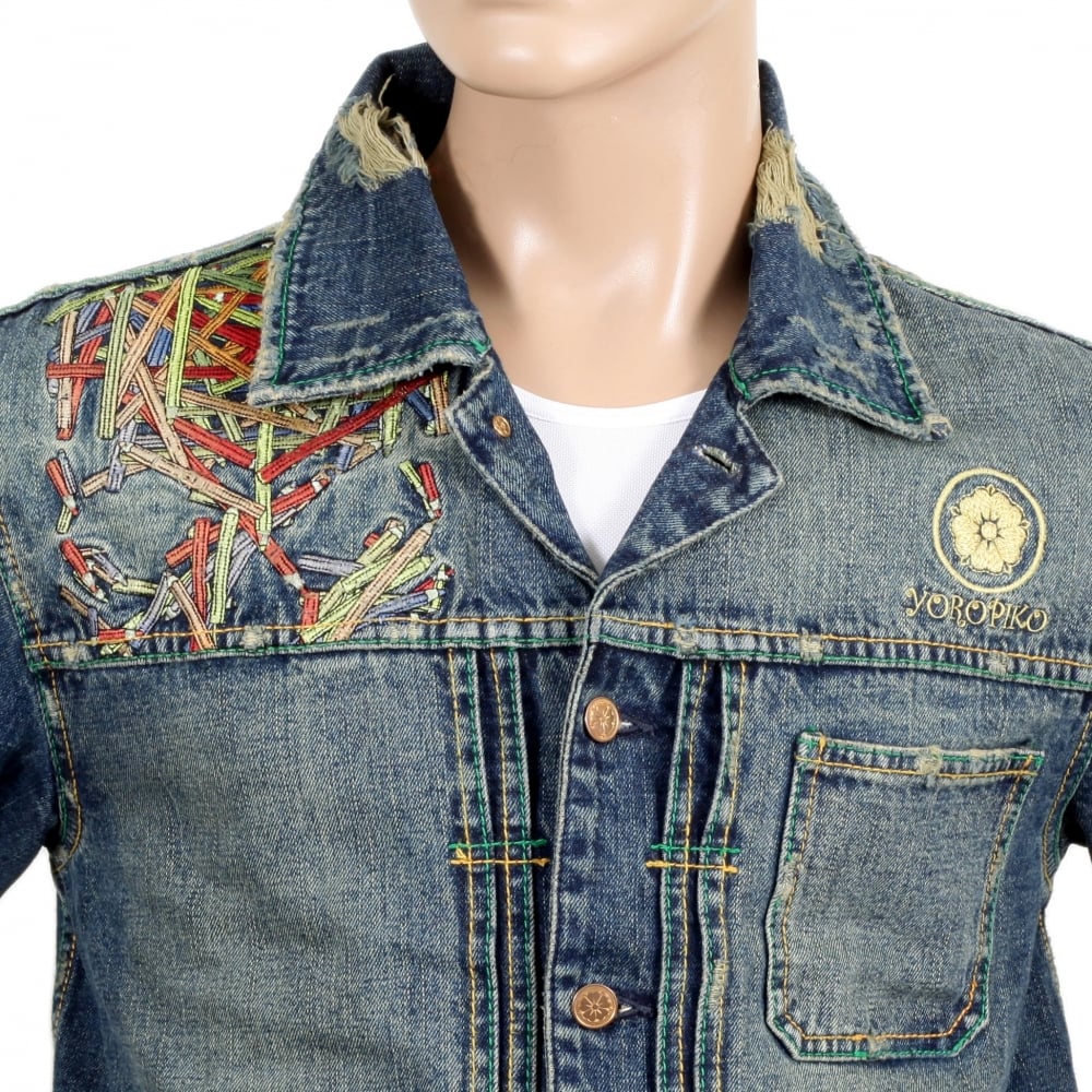 Stone Washed Pencil Skull denim Jacket