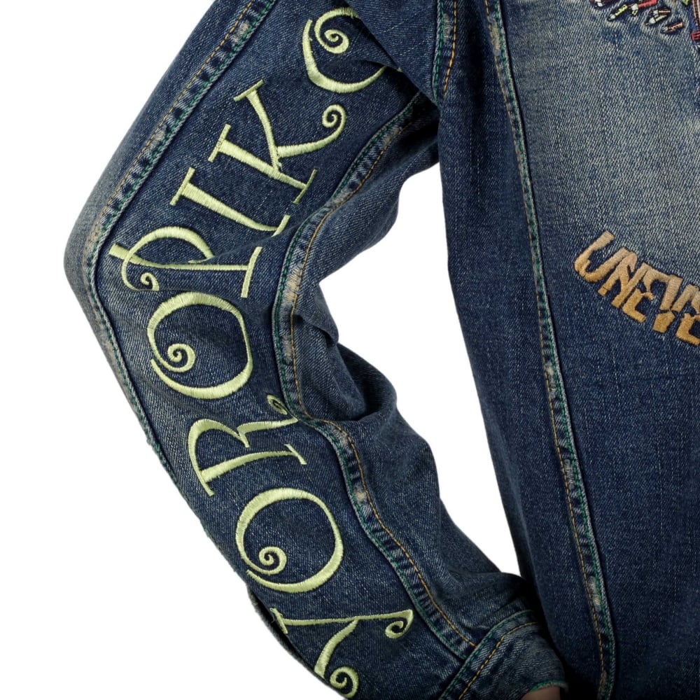 Stone Washed Pencil Skull denim Jacket