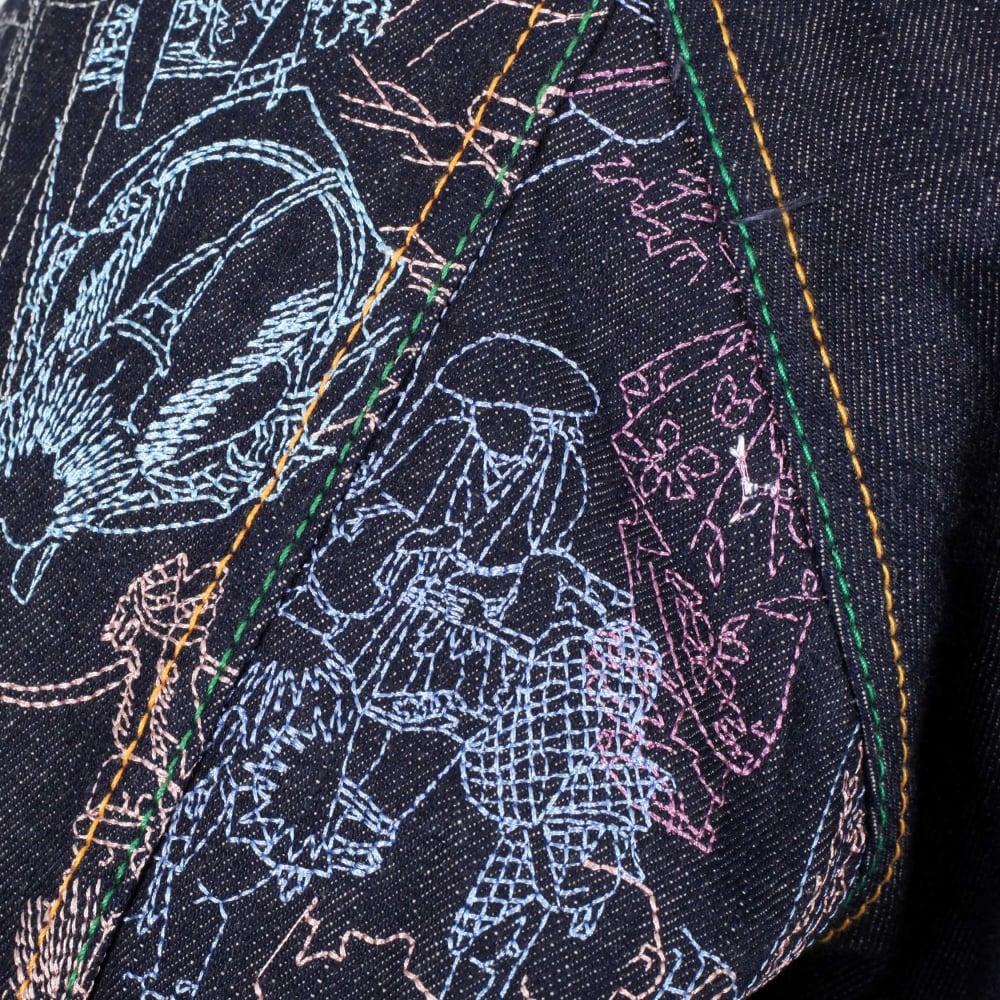 Embroidered Fudoumyouou denim jacket