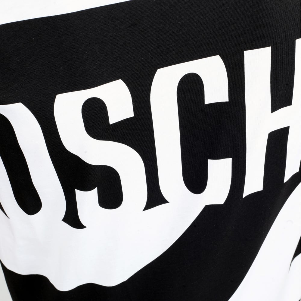Mens Crew Neck Black and White Cotton Yankee Printed Logo Tshirt in Regular Fit