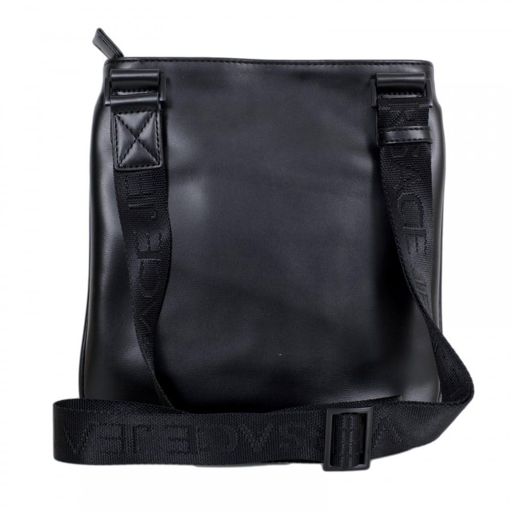 Nastro Logato E1YOBB32 Logo Front Panel Bag in Black with Front Pocket and Top Zip Closure