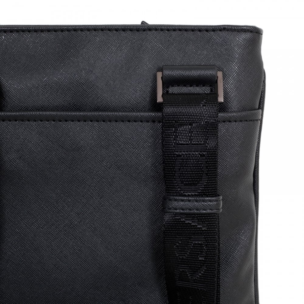 Tiger Eyelet Gunmetal Grey Logo E1YOBB44 Black Bag for Men with Top Zip Closure and Front Pocket