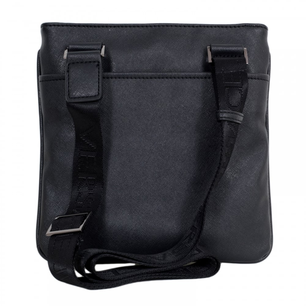 Tiger Eyelet Gunmetal Grey Logo E1YOBB44 Black Bag for Men with Top Zip Closure and Front Pocket