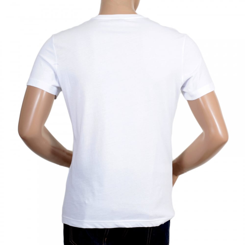 White Short Sleeve Cotton Made Crew Neck T Shirt with Gold Logo Print on the Chest