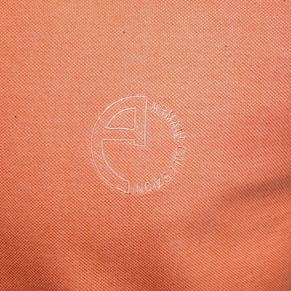 Short Sleeve Regular Fit 3 Button Pique Orange Polo Shirt for Men with Self Coloured Embroidered Chest Logo