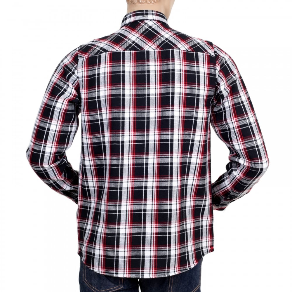 Mens Regular Fit Long Sleeve Cotton Shirt with Black Reynolds Check, 2 Chest Pockets and Soft Collar