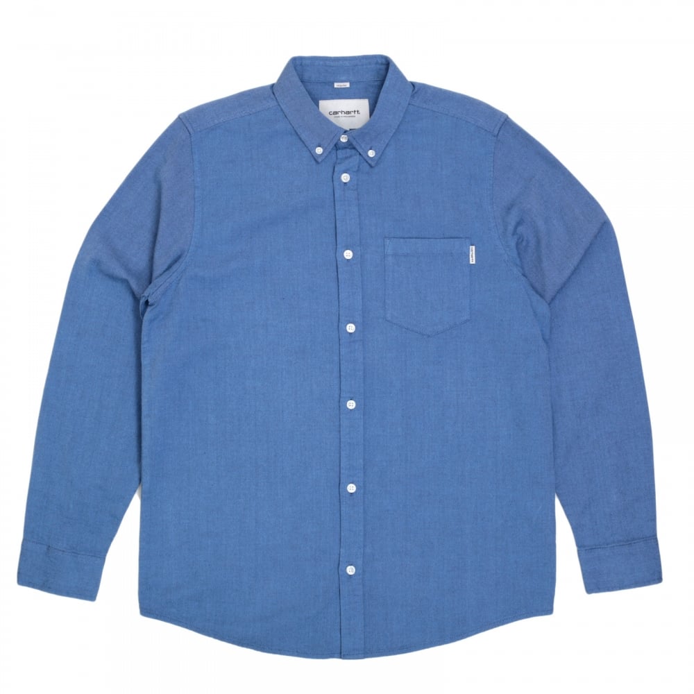 Long Sleeve Regular Fit Sky Blue Solid Cotton Dalton Shirt with Single Chest Pocket and Pearlised Buttons