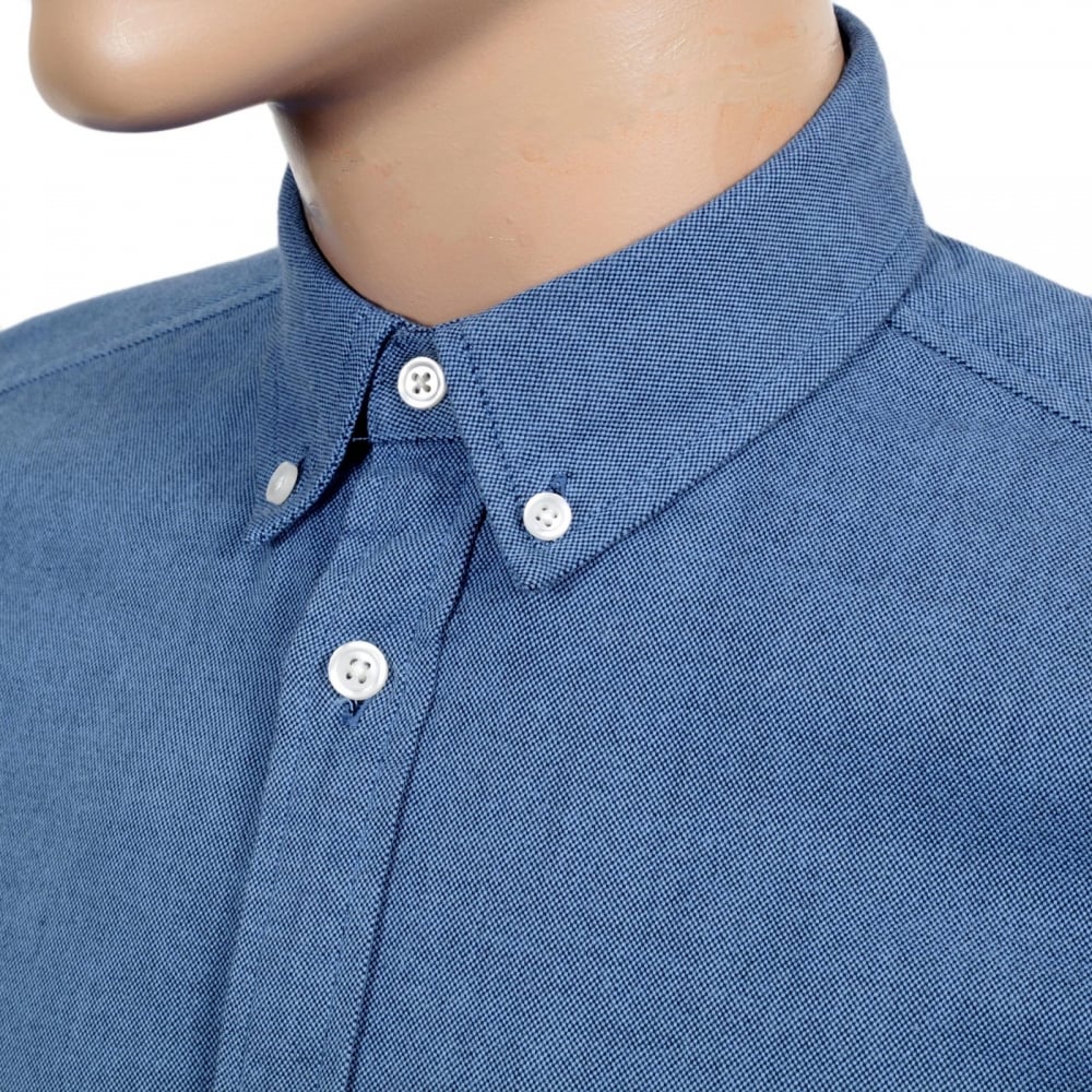 Long Sleeve Regular Fit Sky Blue Solid Cotton Dalton Shirt with Single Chest Pocket and Pearlised Buttons