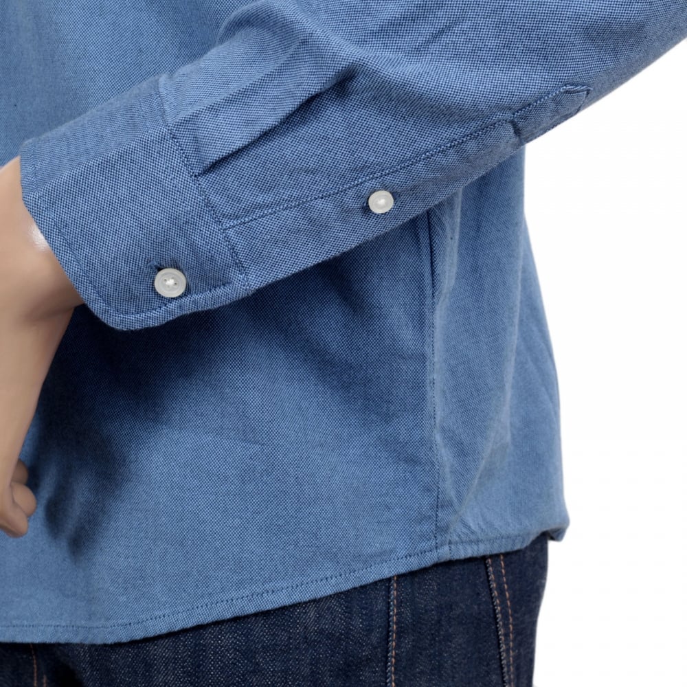 Long Sleeve Regular Fit Sky Blue Solid Cotton Dalton Shirt with Single Chest Pocket and Pearlised Buttons